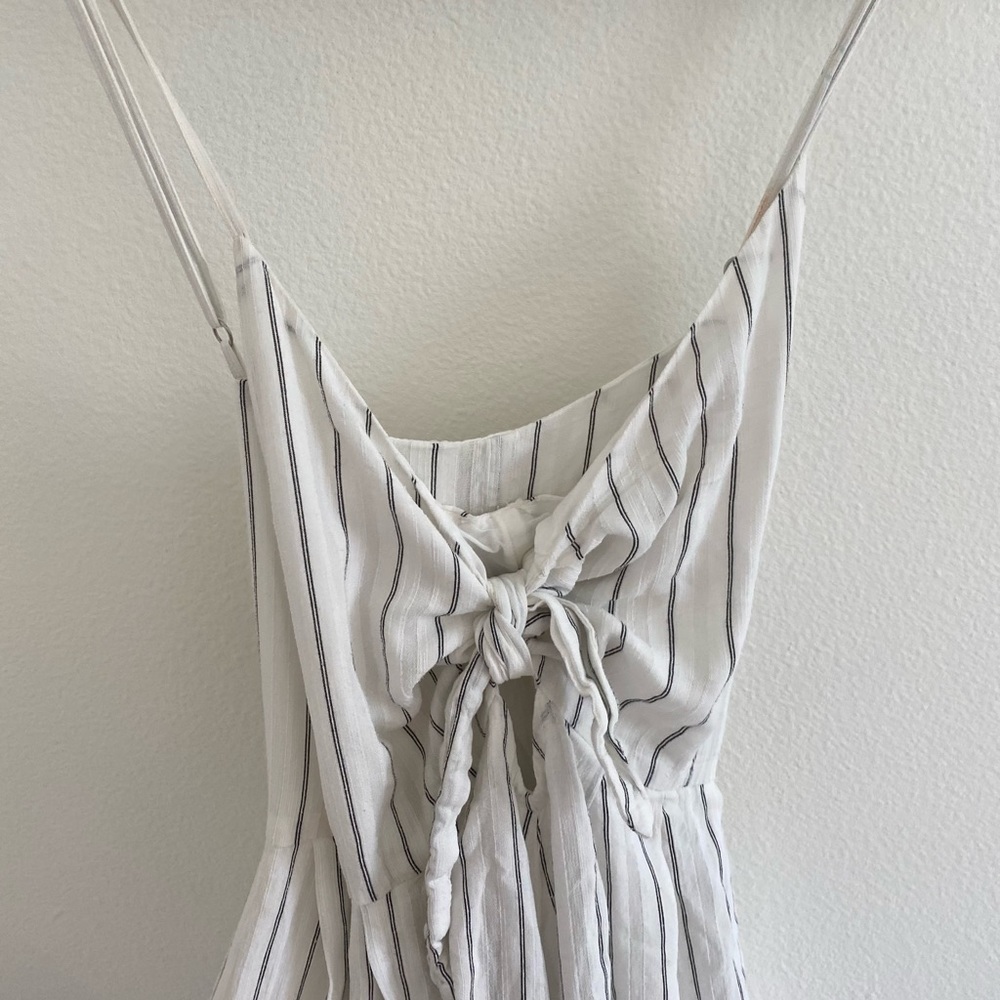 H&M strip tie front dress